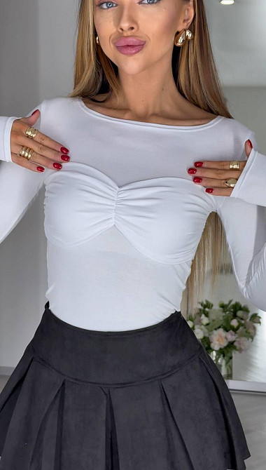 Женский трендовый лонгслив с имитацией бра вискоза Одесса - изображение 4