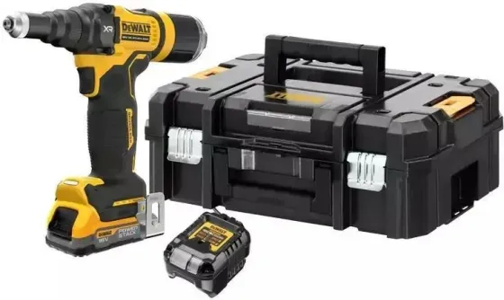 Акумуляторна nitownica DeWalt DCF403E1GT-QW 18V 1x1.7Ah Power Stack XR do nitów zrywalnych z aluminium, stali T-Stak Новинка Київ