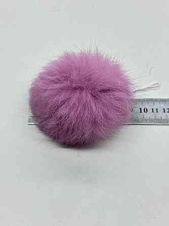 Меховой помпон на шапку из кролика 7-8 см Розовый 2 Харьков