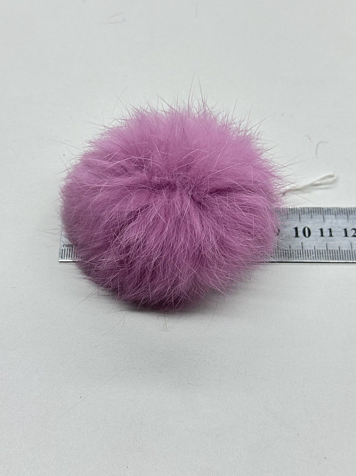 Помпони на дитячу шапку з натурального хутра кролика 7-8 см Рожевий 2 Харків - фото 2
