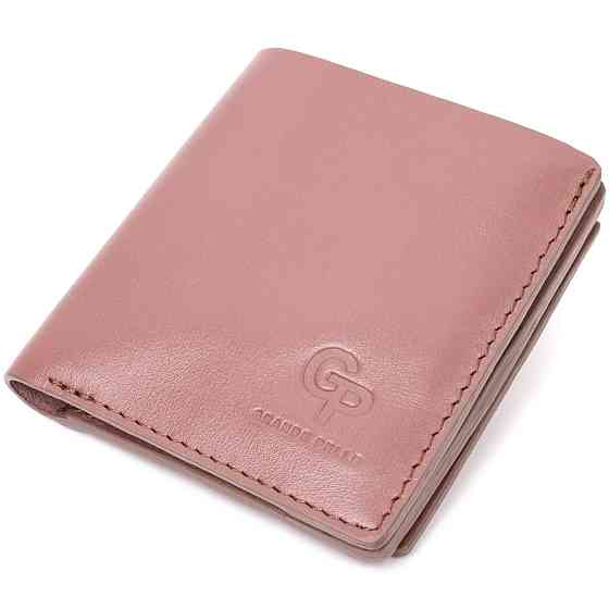 Невелике портмоне з натуральної шкіри Пудровий (GRANDE PELLE) Київ