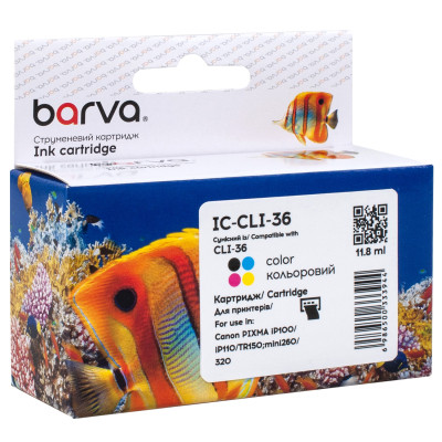 Картридж Barva Canon CLI-36 Color (1511B001) 250ст Color (IC-CLI-36) Вінниця - фото 1