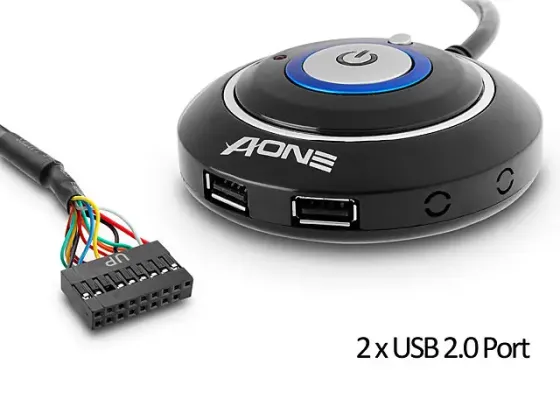 Кнопка живлення на робочому столі з 2 портами USB 2.0 Луцьк