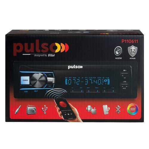 Автомагнитола Pulso-110611 с RGB подсветкой, USB, FM радио, RCA, LCD дисплей, 4x50 Вт, Bluetooth управление Харьков - изображение 5