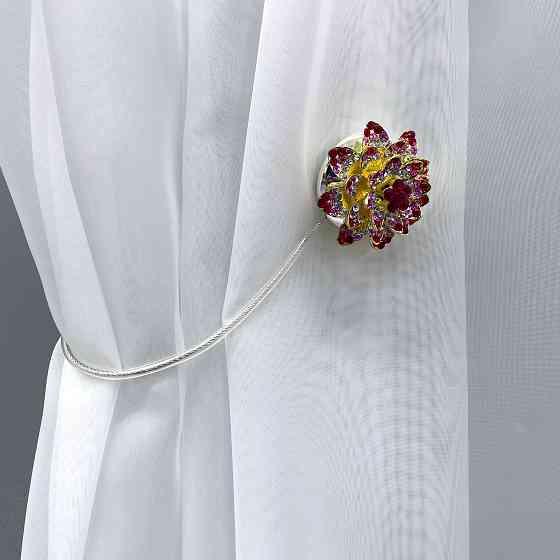 Магніти для штор та гардин "Flowers" набір 2 шт Червоний з золотистим (81-215) Київ