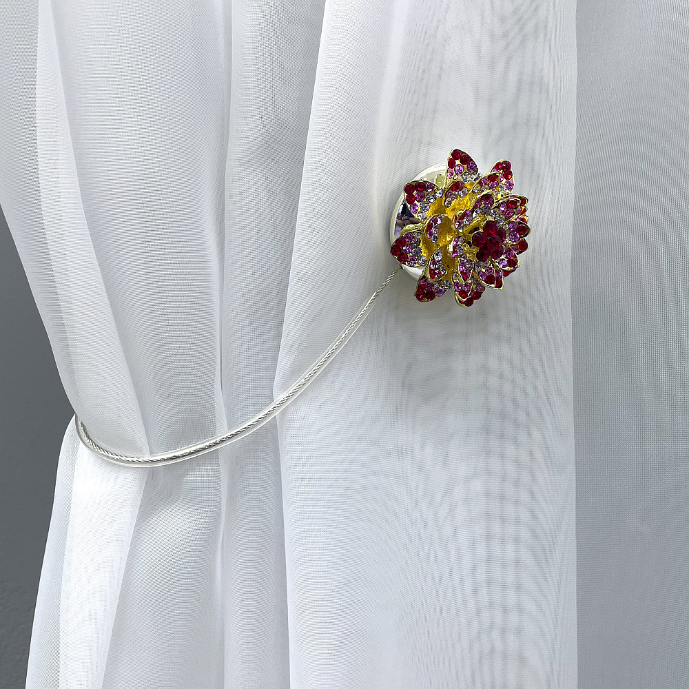 Магніти для штор та гардин "Flowers" набір 2 шт Червоний з золотистим (81-215) Київ - фото 3