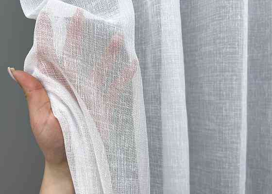 Тюль VR-Textil 2037т Лен Шлифованный однотонный с отблеском Белый 400х270 см (42-1158) Киев