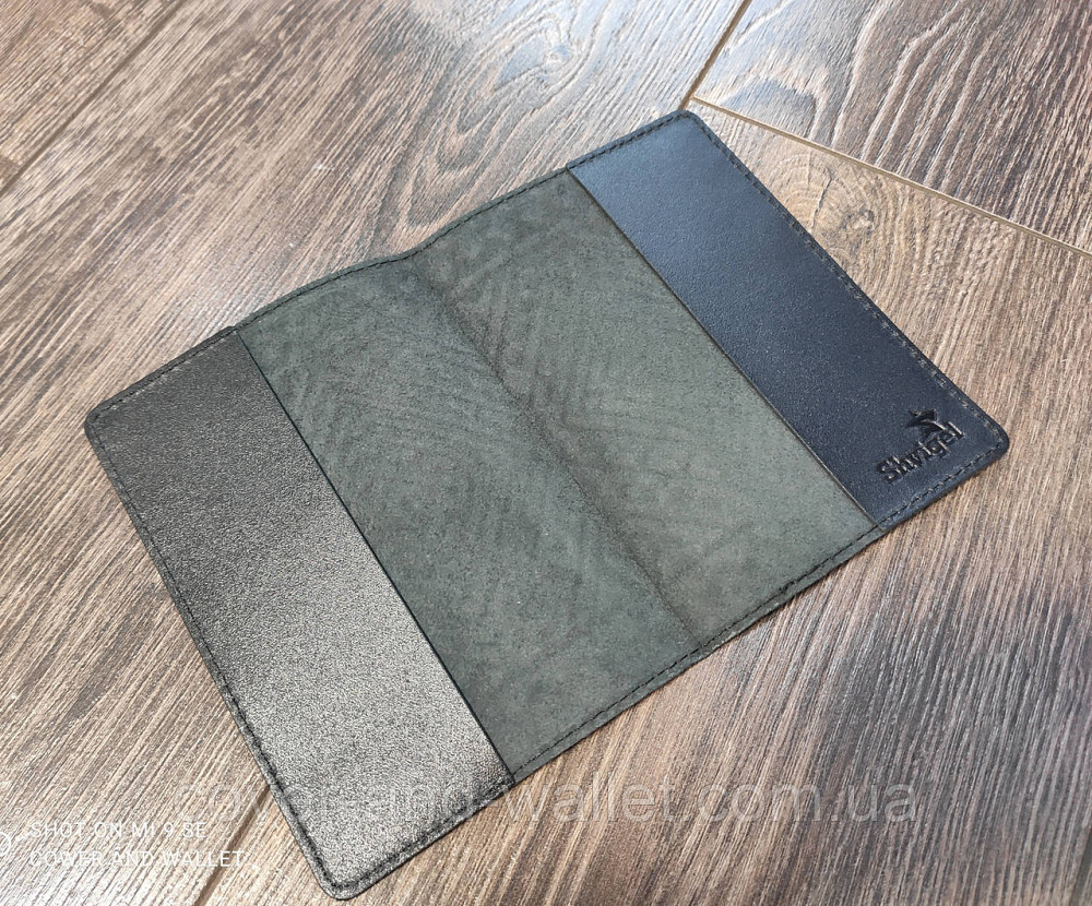 Стильна шкіряна обкладинка на паспорт із ромбами Shvigel Київ - фото 4