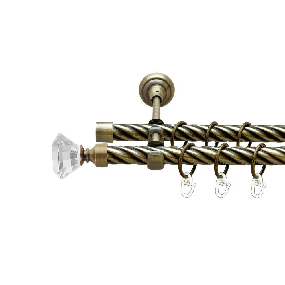 Карниз Orvit Спектралія металевий дворядний відкритий скручена труба кільце металеве Антик 19\19 мм 200 см (00-00022246) Львів - фото 1