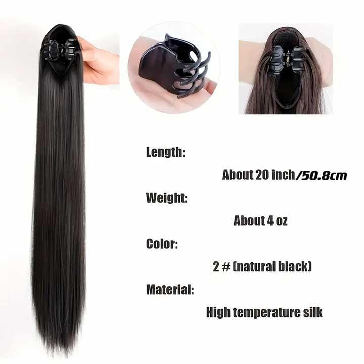 Шиньон накладной хвост на заколке Didaka прямые волосы - 50 см 