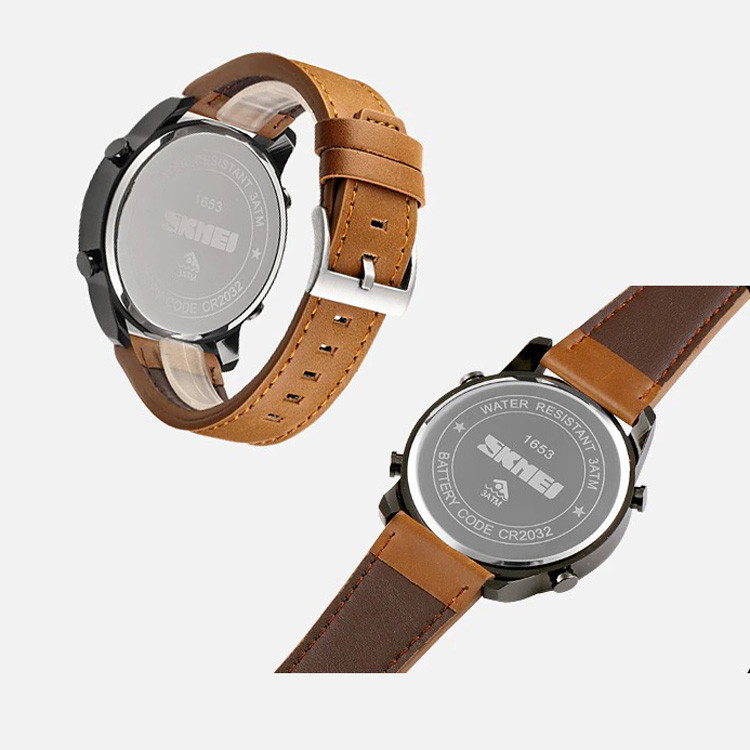 Чоловічий спортивний годинник Skmei 1653 (Коричневі з чорним) Вінниця - фото 4