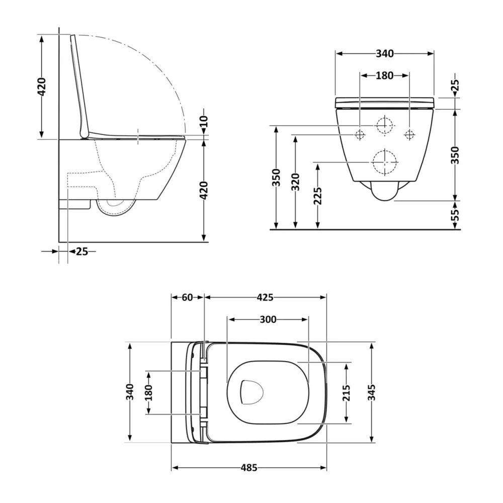 Унітаз підвісний Qtap Crow безобідковий із сидінням Soft-close QT05335171W Київ - фото 2