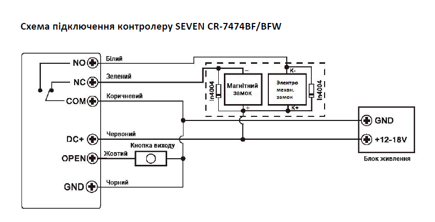 Биометрический Smart контроллер доступа со встроенным считывателем SEVEN CR-7474BFW MF Киев - изображение 6