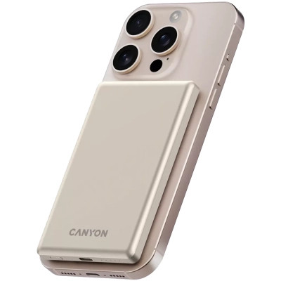 Батарея универсальная Canyon 5000mAh OnPower 505 slim Magsafe PD/20W Beige (CNS-CPB505BE) Винница - изображение 6