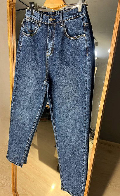 Джинсы женские Ladyn 749 MOM jeans большие размеры резинка на талии по спине стрейчевые синие, синий, З2, 32, 86 см, 116 см Киев - изображение 14