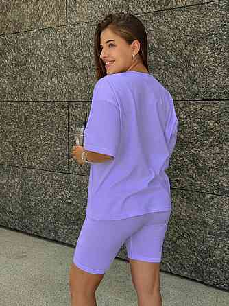 Футболка и велосипедки женские кулир Сиреневый M/L Харьков