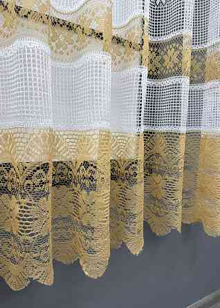 Тюль сітка висотою 1,6м "Juli", колір білий з світло-коричневим 1721т Київ