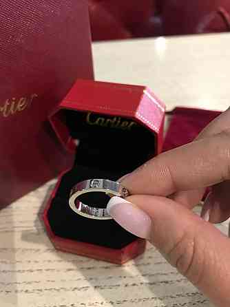 Cartier кільце LOVE тонке під срібло/карт'я кільце тонке в білому золоті Одеса