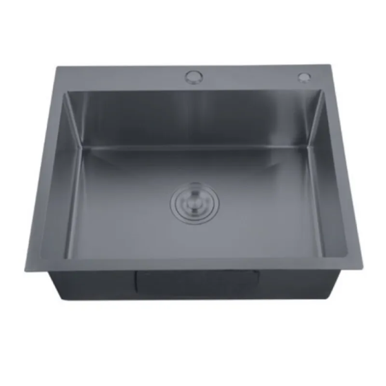 Мойка кухонная Zerix ZH5050-215 Nano-Black (3.0/0.8) 500Х500 из нержавеющей стали цвет графит (MX1582) Киев