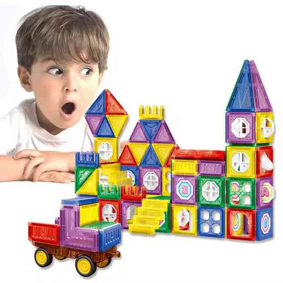 Конструктор магнитный для мальчиков и девочек разноцветный на 110 деталей Киев