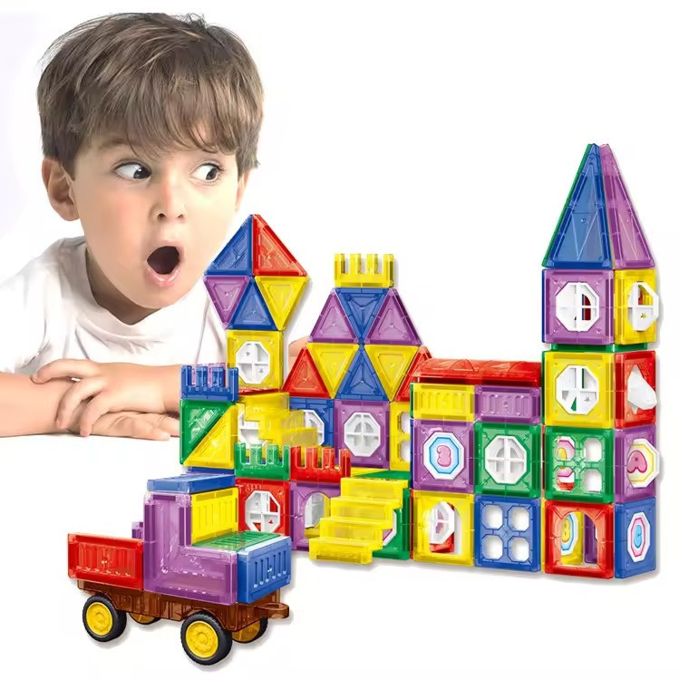 Конструктор магнітний для хлопчиків і дівчаток різнокольоровий на 110 деталей Київ - фото 1