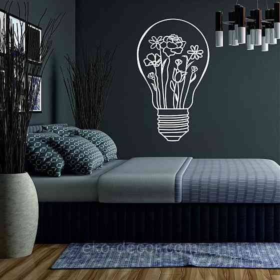 Декоративне настінне Панно «Лампочка» Декор на стіну 90*53 см, Білий Київ