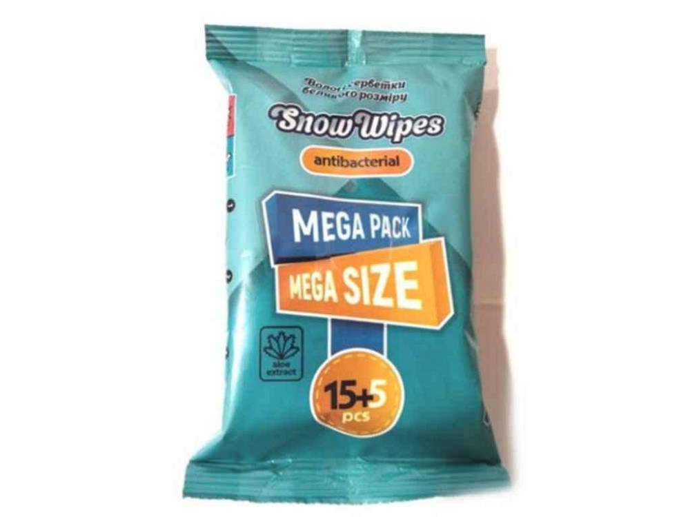 Вологі серветки 155шт Mega pack antibacterial ТМ SNOW WIPES Київ - фото 1