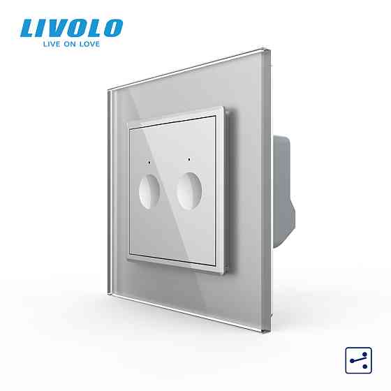 Сенсорний прохідний/перехресний вимикач Sense 2 сенсора Livolo сірий (722000415) Коломыя