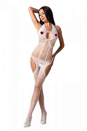Бодістокінг з імітацією панчох Passion BS079 white Sex Aura Київ