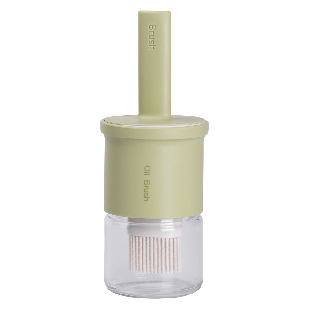 Банка для олії з пензликом 300 мл диспенсер з пензликом для оливкової, соняшникової олії Зелений HP-34-11GR Київ - фото 1