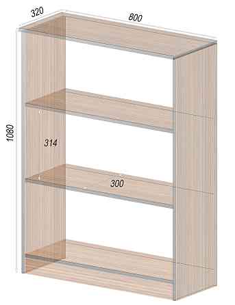 Стелаж ОСМ-1, Самоа Димчастий, 800/320/1080 Львів