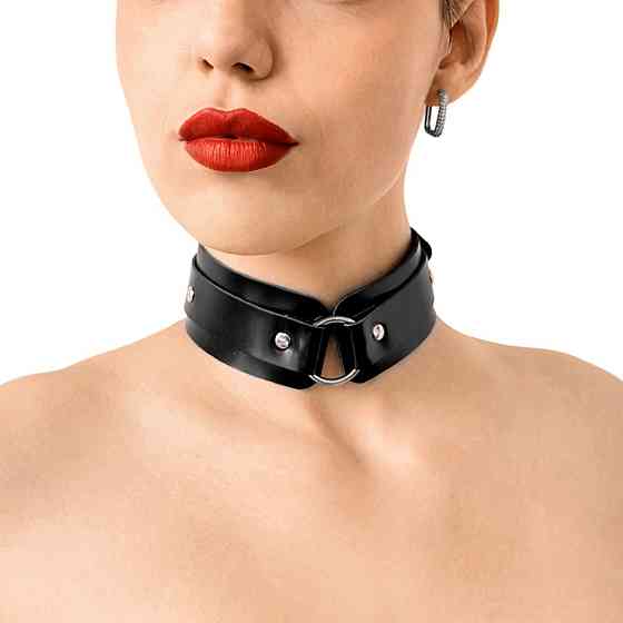 БДСМ-нашийник з кільцем Art of Sex - Martina Collar with ring, натуральна шкіра, колір чорний Sex Aura Київ