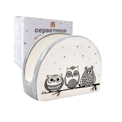 Серветниця 10см/h-8см Совушки 3662-18 S&T Житомир - фото 1