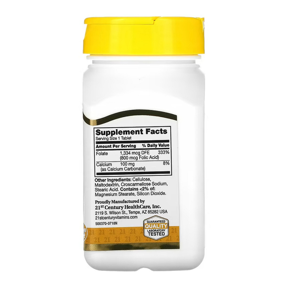 Фолиевая кислота 21st Century Folic Acid 800 mcg 180 таб Киев - изображение 2