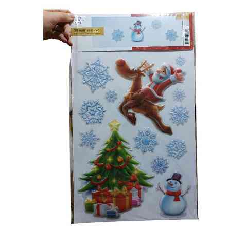 3D Новогодняя наклейка Livarno Home 29 на 41 см разноцветный Киев