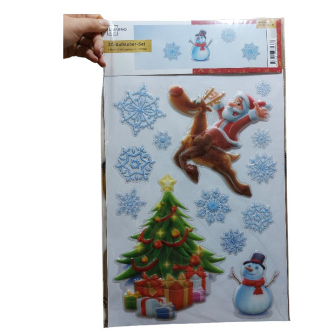 3D Новогодняя наклейка Livarno Home 29 на 41 см разноцветный Киев - изображение 2