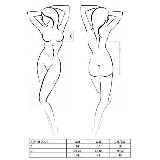 Боди с открытой грудью Passion Exclusive NORTH BODY XXL/XXXL, black Sex Aura Киев