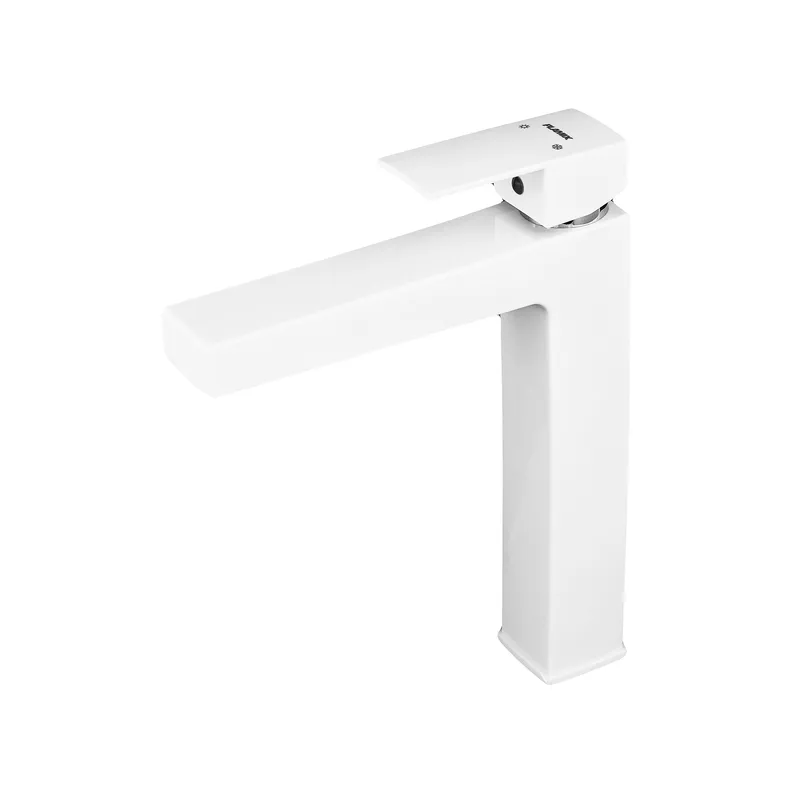 Смеситель для умывальника Plamix Kubus-001 HIGH SET White с подводом воды (PM0672) Харьков - изображение 1