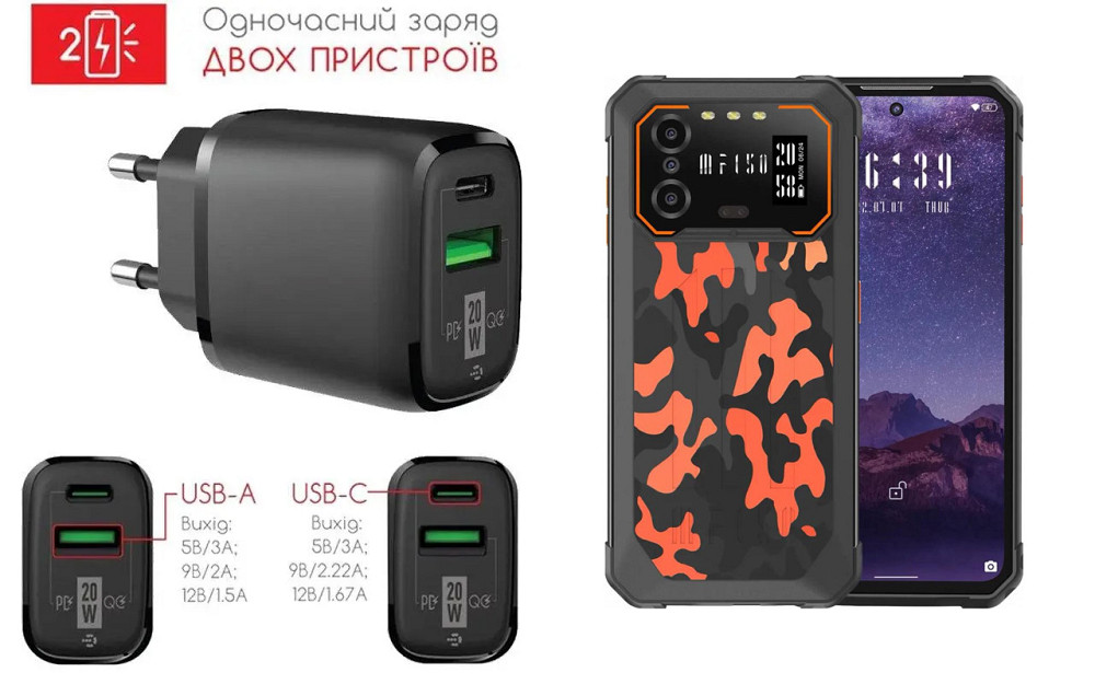 Сетевое зарядное устройство для Oukitel IIIF150 B1 Pro, 20W 3A, Quick Charge 3.0 Киев - изображение 1