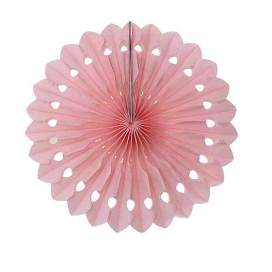 Бумажный веер для декора 30 см розовый Киев