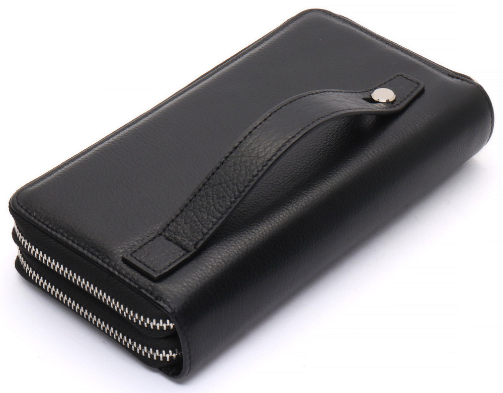 Черный мужской клатч на две молнии из натуральной кожи Marco Coverna MC-801-1 Киев - изображение 13