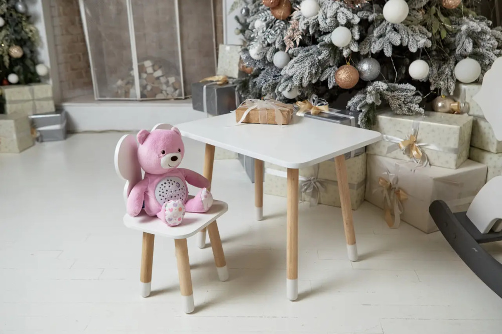 Дитячий прямокутний столик (Білий) та стільчик Метелик (Білий) Вінниця - фото 9