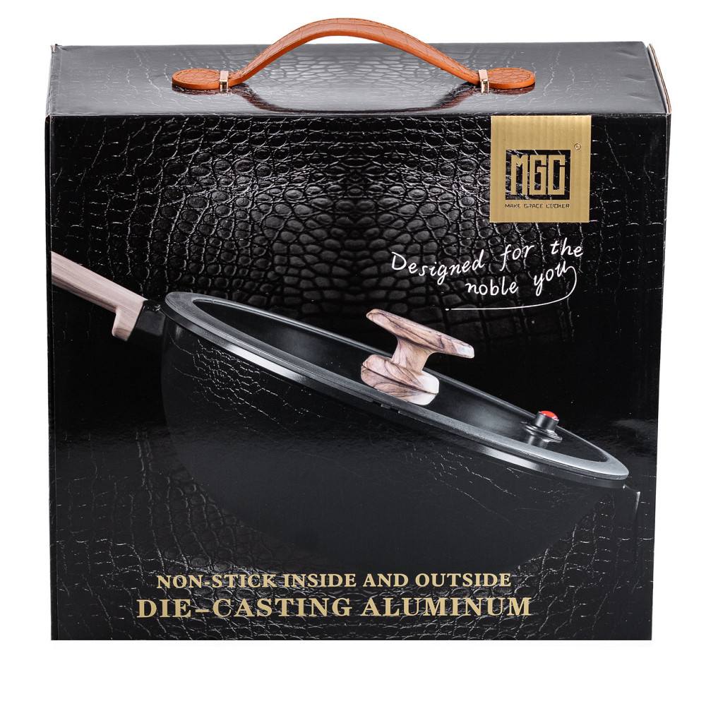 Алюмінієва сковорода 5.6 л з керамічним покриттям антипригарним Ø 30 см чорна MGC HP-4-460B Коломия - фото 6