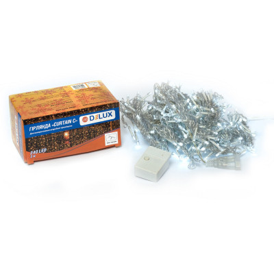 Гірлянда Delux Curtain С 240LED 2х2 м білий/прозорий IP20 (90017992) Вінниця - фото 1