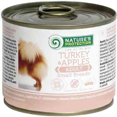 Консерви для собак Nature's Protection Adult Small Breeds Turkey&amp;Apples 200 г (KIK24520) Вінниця