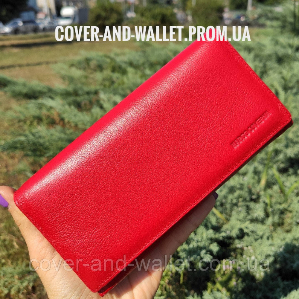 Красный женский кошелёк с визитницей из натуральной кожи Marco Coverna 2060 Киев - изображение 3
