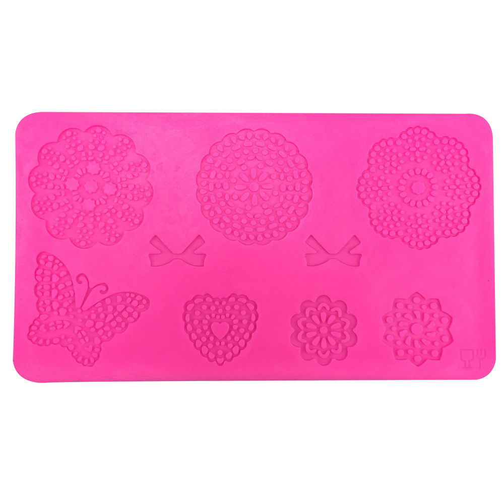 Молд силіконовий Мереживо 180 на 100 мм рожевий Київ - фото 7