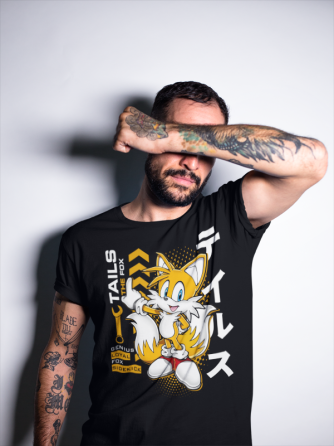 Футболка аниме Таилс Фокс Схадов Хедгехог оверсайз (S/M/L) Черний AnimeJ0065 Днепр