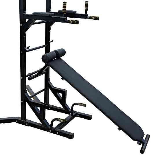 Турник + брусья + скамья + крепление под грушу напольная стойка 50х50 мм KZ-839 разборная Киев