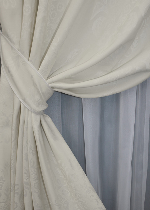 Комплект готових штор VR-Textil Софт № 1440ш Молочний 140х270 см 2шт (33-0338) Київ - фото 5